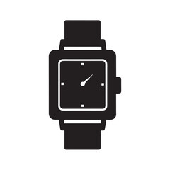 Square Dial Vintage Wristwatch Silhouette Art