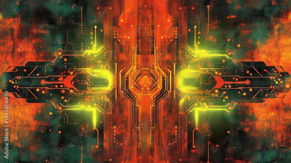Poster abstract circuit board background with colorful lights animation for presentations
