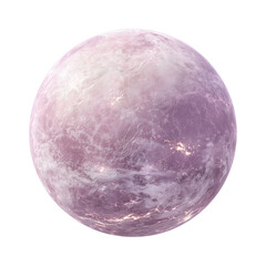 Colorful textured sphere depicting a celestial body in a deep space setting, showcasing unique shades and luminosity
