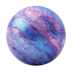 Colorful abstract sphere showcasing swirling blue and purple patterns reminiscent of a celestial body in outer space