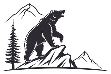 polar bear in the mountains