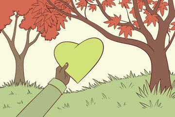 tree with hearts