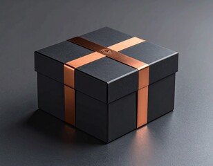 Black box gift present ribbon luxury elegant design
