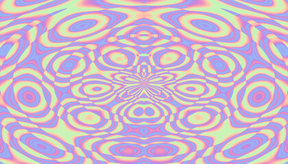 Colorful Abstract Pattern with Circular Symmetry and Optical Wave Illusion