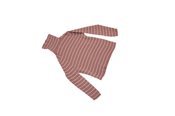 polo neck pink isolated, children turtleneck on white background