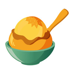 illustration of a bowl with a spoon