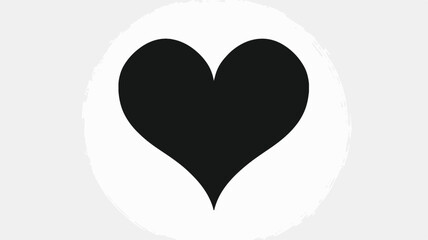 Sleek Black Heart Silhouette Design: Elegant Minimalist Art
