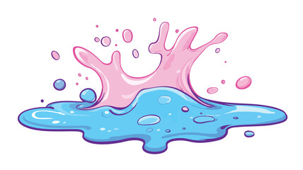 Colorful Cartoon Water Puddle Vector Illustration for Design Projects
