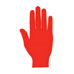 Obraz premium Red hand silhouette outlined against a white background 