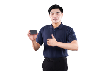 The Business Card in the Hand: A young individual, exuding confidence, presents a sleek business card with a gesture of approval, signifying professionalism and the power of connection.