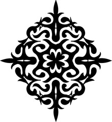 dragon, tribal, tattoo,  flowers, vine, leave vector design