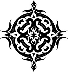 dragon, tribal, tattoo,  flowers, vine, leave vector design