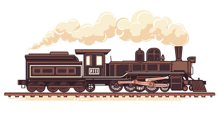 Historic Steam Locomotive and Train Vintage Illustration for Creative Projects