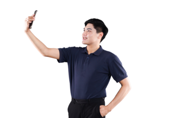 Selfie Moment: A smiling individual captures a self-portrait with a smartphone. The shot embodies connectivity, modern communication, and self-expression.