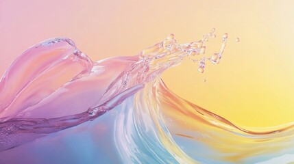 Abstract Water Wave with Pastel Colors Background creating a beautiful Fluid motion effect