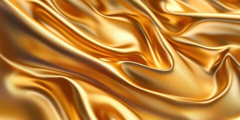 Luxurious gold fabric drapes in flowing folds