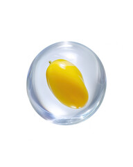 Yellow Mango Fruit Encapsulated in Clear Sphere