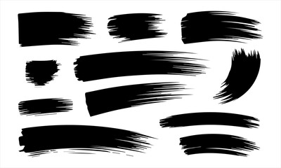 Set of abstract paint brush stroke and grunge banner. Vector ink splash, splatter and watercolor spray for social media template. Decoration element, shape or creative graphic art background.