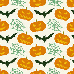 Spooky Halloween Pumpkins Bats And Spiderwebs A Classic Holiday Pattern