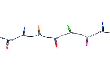 String of christmas lights isolated on white background With clipping path
