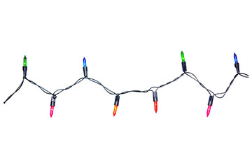 String of christmas lights isolated on white background With clipping path