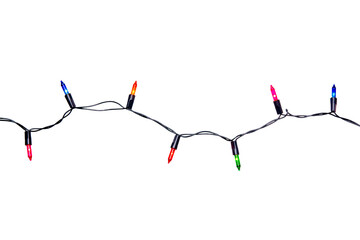 String of christmas lights isolated on white background With clipping path