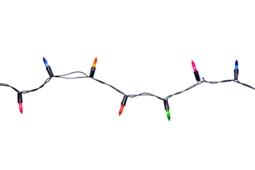 String of christmas lights isolated on white background With clipping path