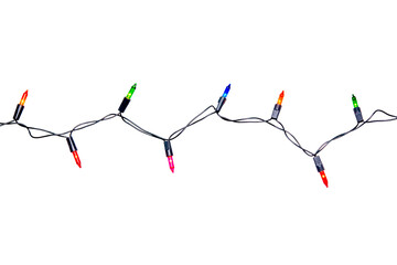 String of christmas lights isolated on white background With clipping path