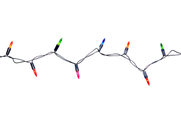 String of christmas lights isolated on white background With clipping path