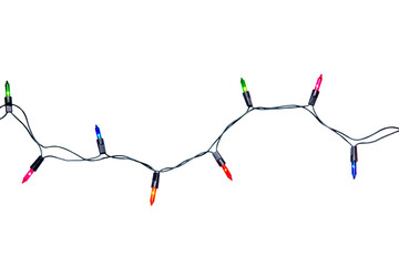 String of christmas lights isolated on white background With clipping path