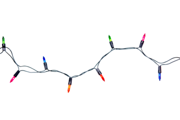 String of christmas lights isolated on white background With clipping path