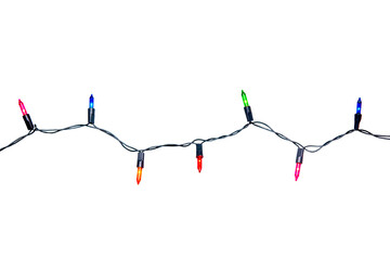 String of christmas lights isolated on white background With clipping path
