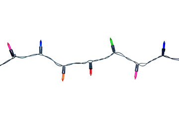 String of christmas lights isolated on white background With clipping path