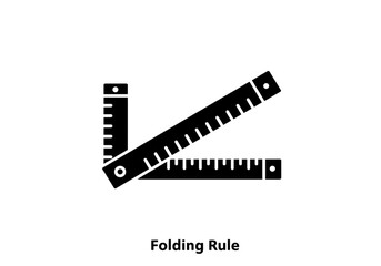 Fototapeta premium Illustration of a black folding ruler with visible measurement markings on white background