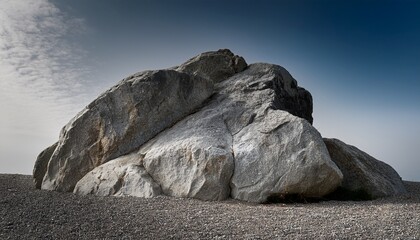 mineral rock with irregular shape forming a small mountain with shades of gray ideal for representing concepts related to geology mining nature and construction