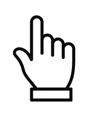 Obraz premium Black Hand Pointer Icon Pointing Up on White Background