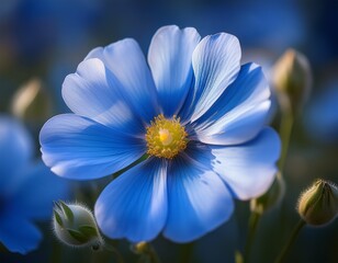 flower daisy blue flax flora blossom bloom petal nature garden floweret floret blue
