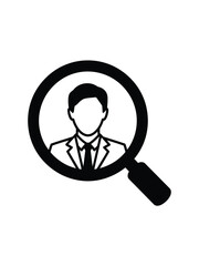 Magnifying Glass Over Businessman Silhouette Illustration