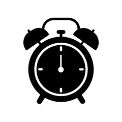 Alarm Clock Silhouette Vector Flat Clean