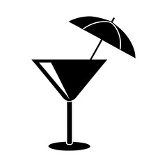 Cocktail Glass With Umbrella Vector Flat Clean