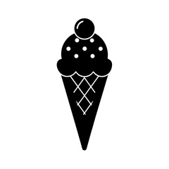 Ice Cream Cone With Scoop Icon Vector Flat Clean