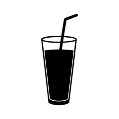 Lemonade Glass With Straw Vector Flat Clean