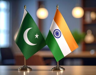 Pakistan and India Flags - Symbolizing Bilateral Relations