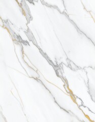 Obraz premium 白大理石の高級テクスチャ – ゴールドとグレーの繊細なベイン模様Luxury White Marble Texture with Elegant Gold and Gray Veins – High Resolution Background