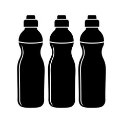 Water Bottle With Cap Silhouette Vector Flat Clean