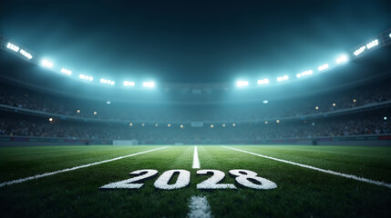 Stadium Track Marked with 2028 Numbers

