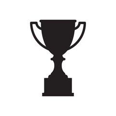 Gold trophy cup silhouette vector flat illustration design on white background