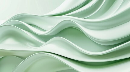 Soft Green Flowing Waves Abstract Background for Peaceful Designs