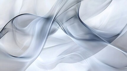 Abstract flowing wave pattern in gray and white tones, smooth dynamic design