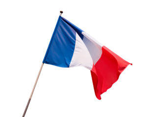 the French flag waving on a transparent background